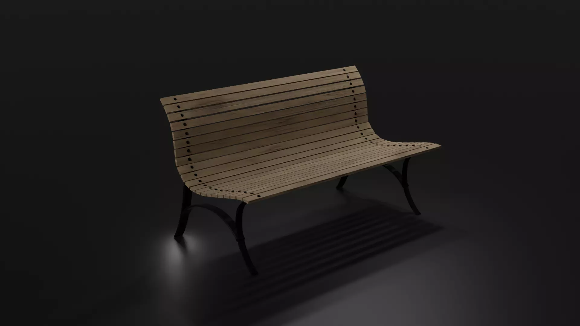 Bench wooden Free 3D model_0