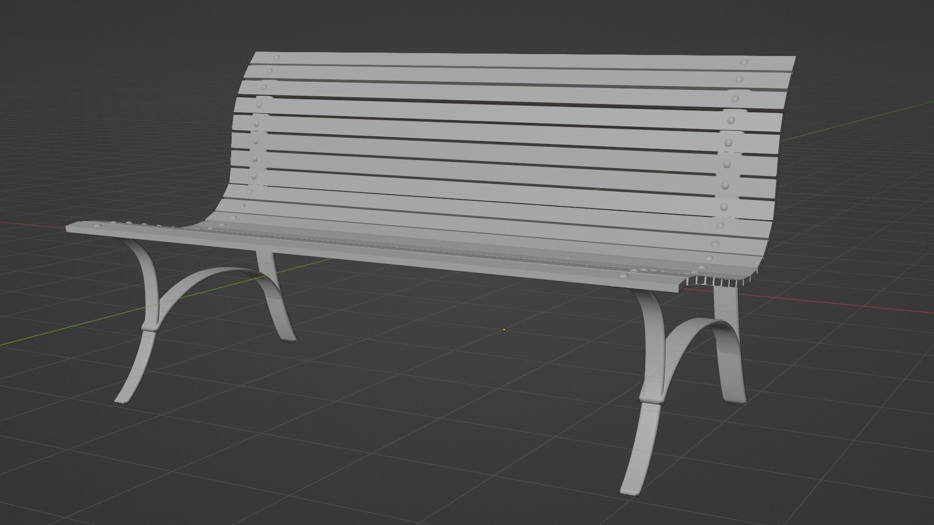 Bench wooden Free 3D model_4