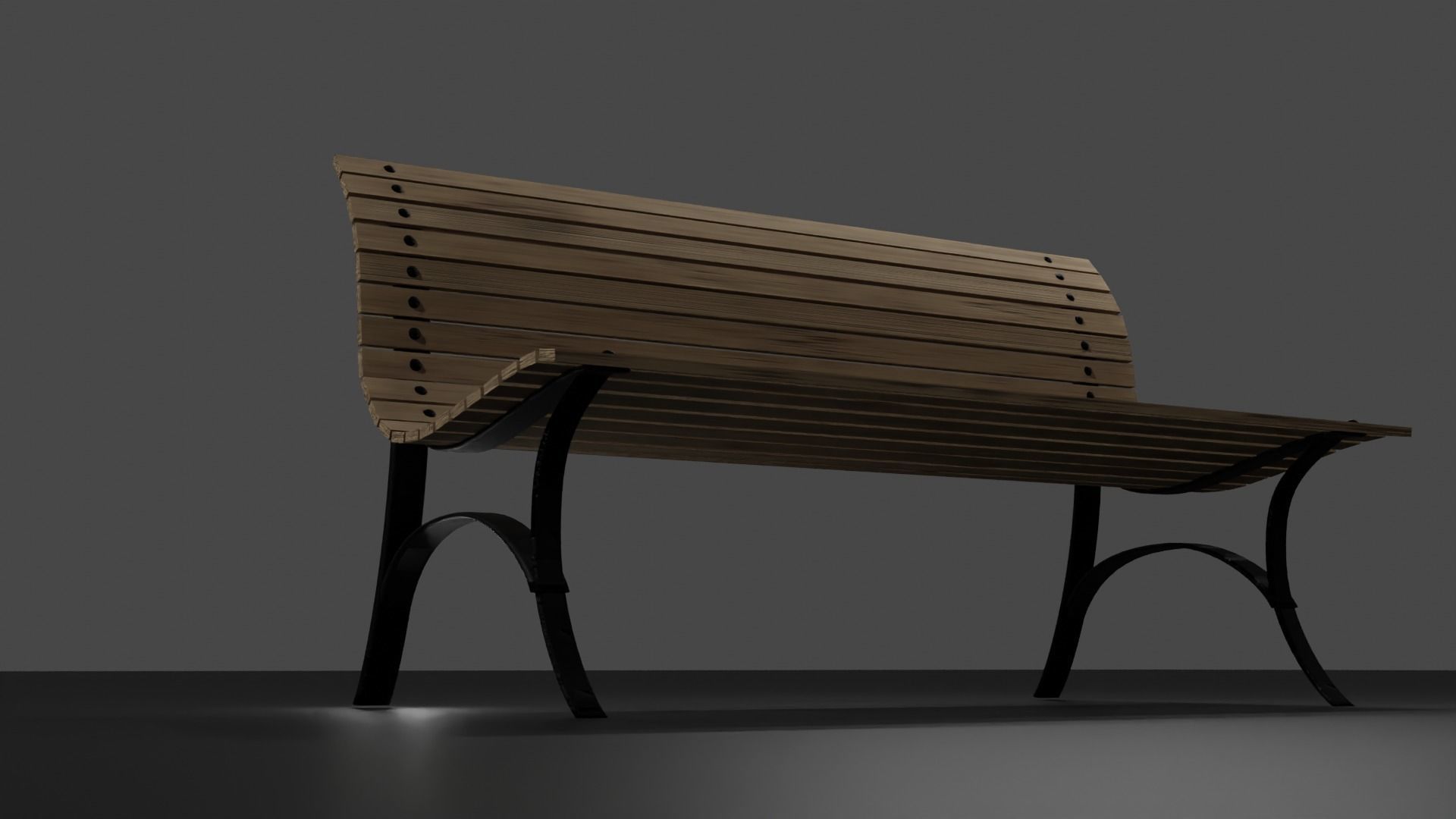 Bench wooden Free 3D model_1