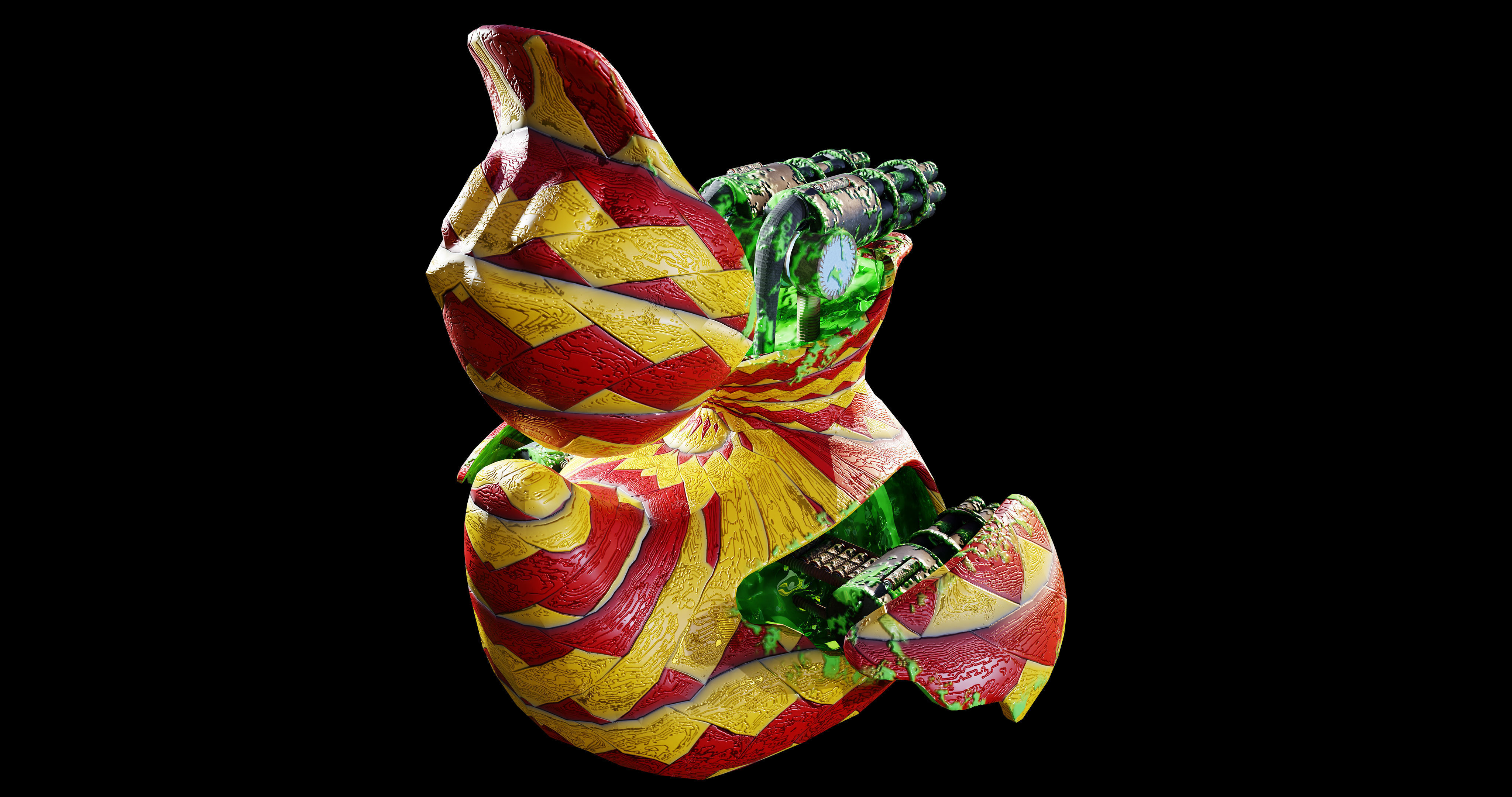 Duck Turret  Low-poly 3D model_1