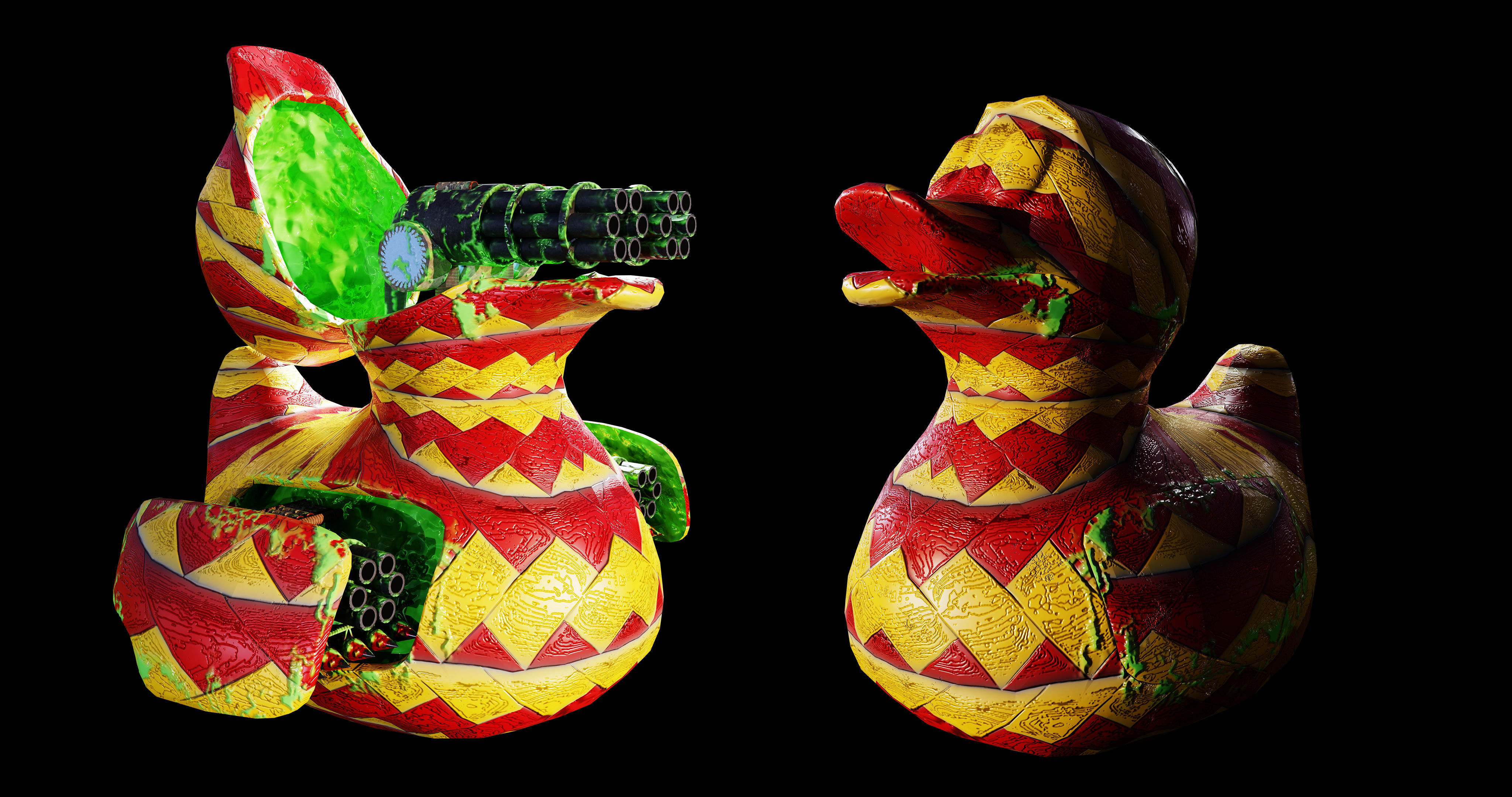 Duck Turret  Low-poly 3D model_8