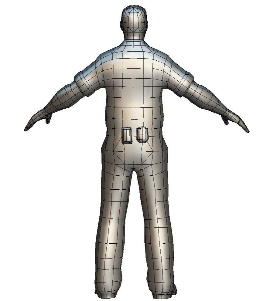 LowPoly Man Boss Slave Driver Chief Solder Low-poly 3D model_1