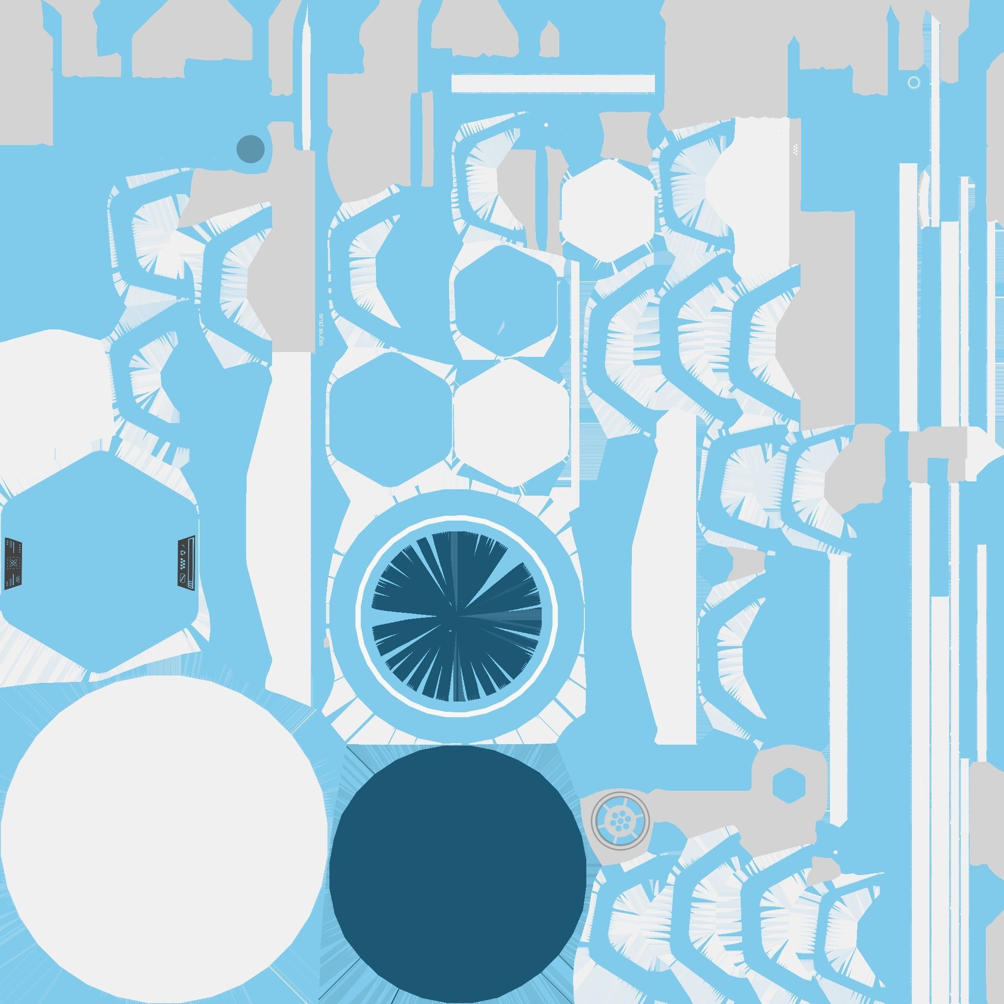 SciFi Antenna Tower A01 White Blue - Sci Fi Exterior Design Low-poly 3D model_20