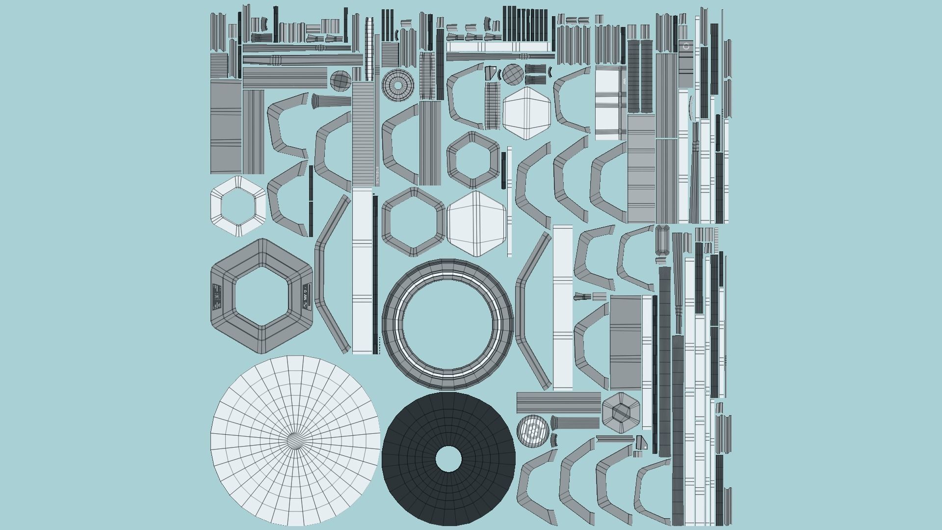 SciFi Antenna Tower A02 White Gray - Sci Fi Exterior Design Low-poly 3D model_5