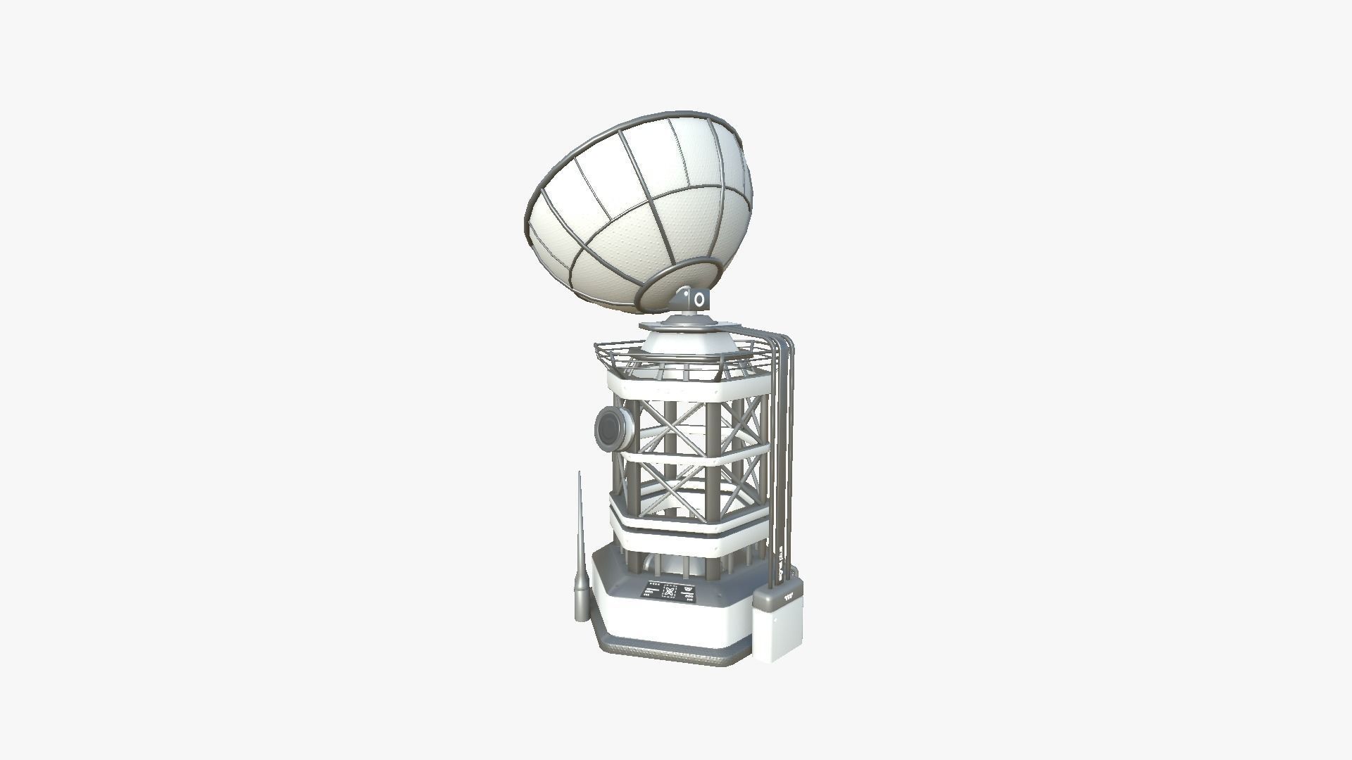 SciFi Antenna Tower A02 White Gray - Sci Fi Exterior Design Low-poly 3D model_2