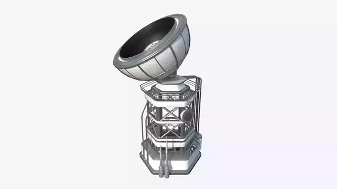 SciFi Antenna Tower A02 White Gray - Sci Fi Exterior Design Low-poly 3D model