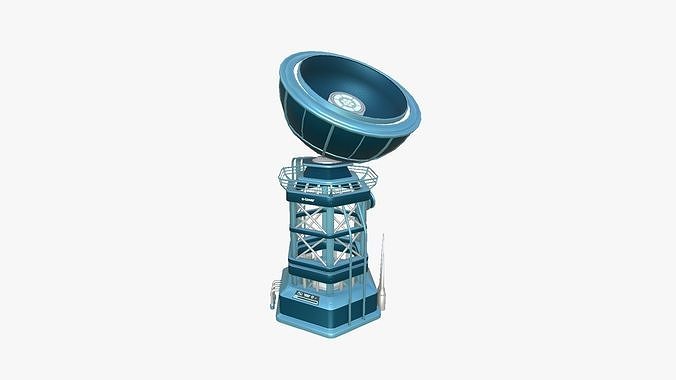 SciFi Antenna Tower A03 Blue - Sci Fi Exterior Design Low-poly 3D model 5