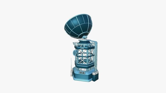 SciFi Antenna Tower A03 Blue - Sci Fi Exterior Design Low-poly 3D model 3