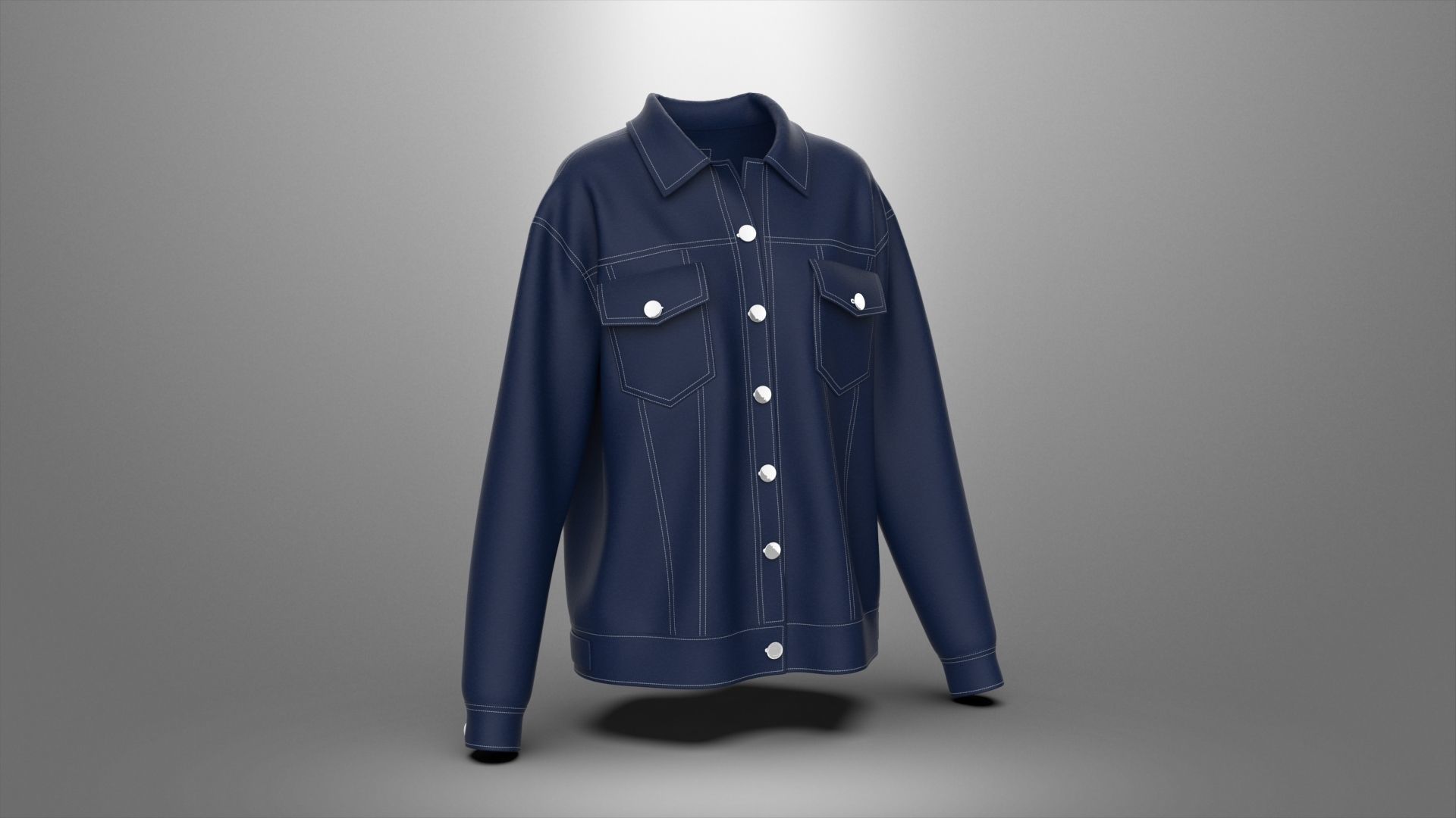 Icon Denim Jacket 3D model_7