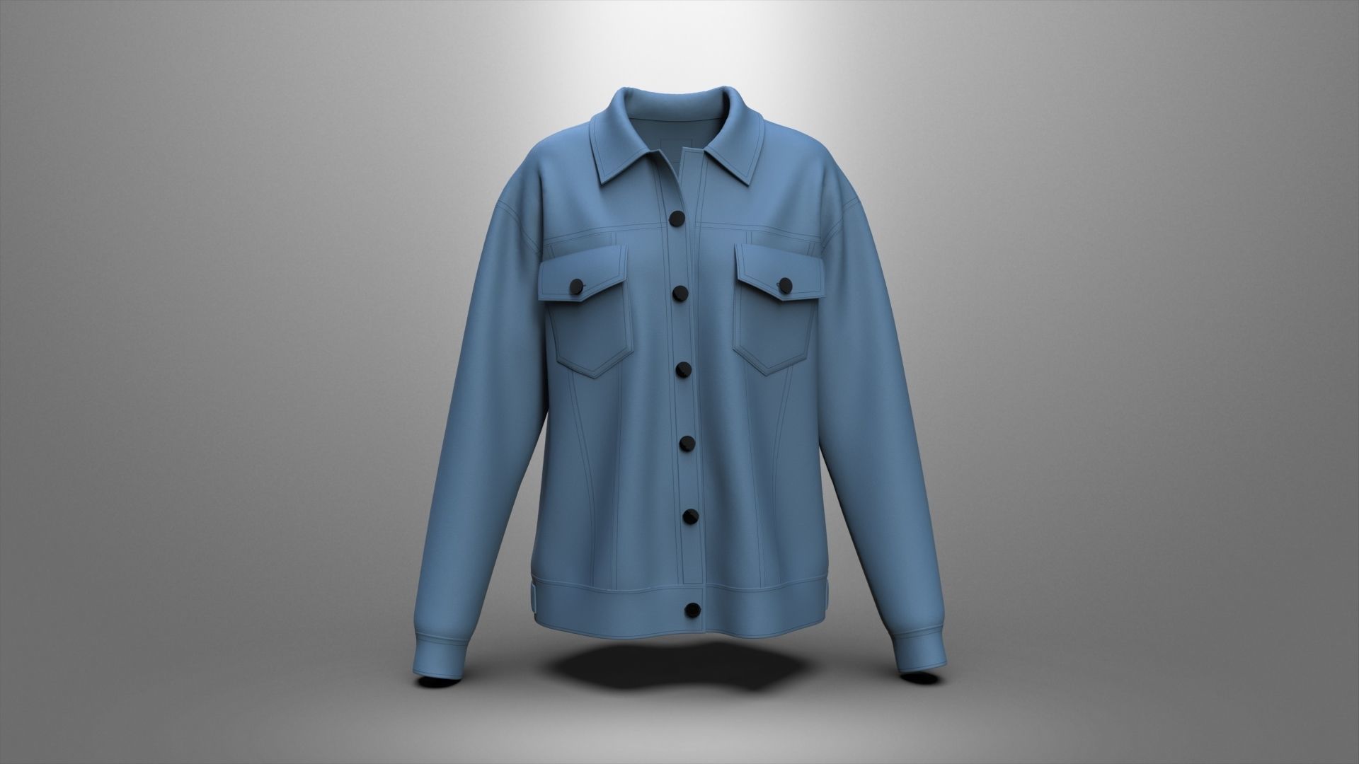 Icon Denim Jacket 3D model_5
