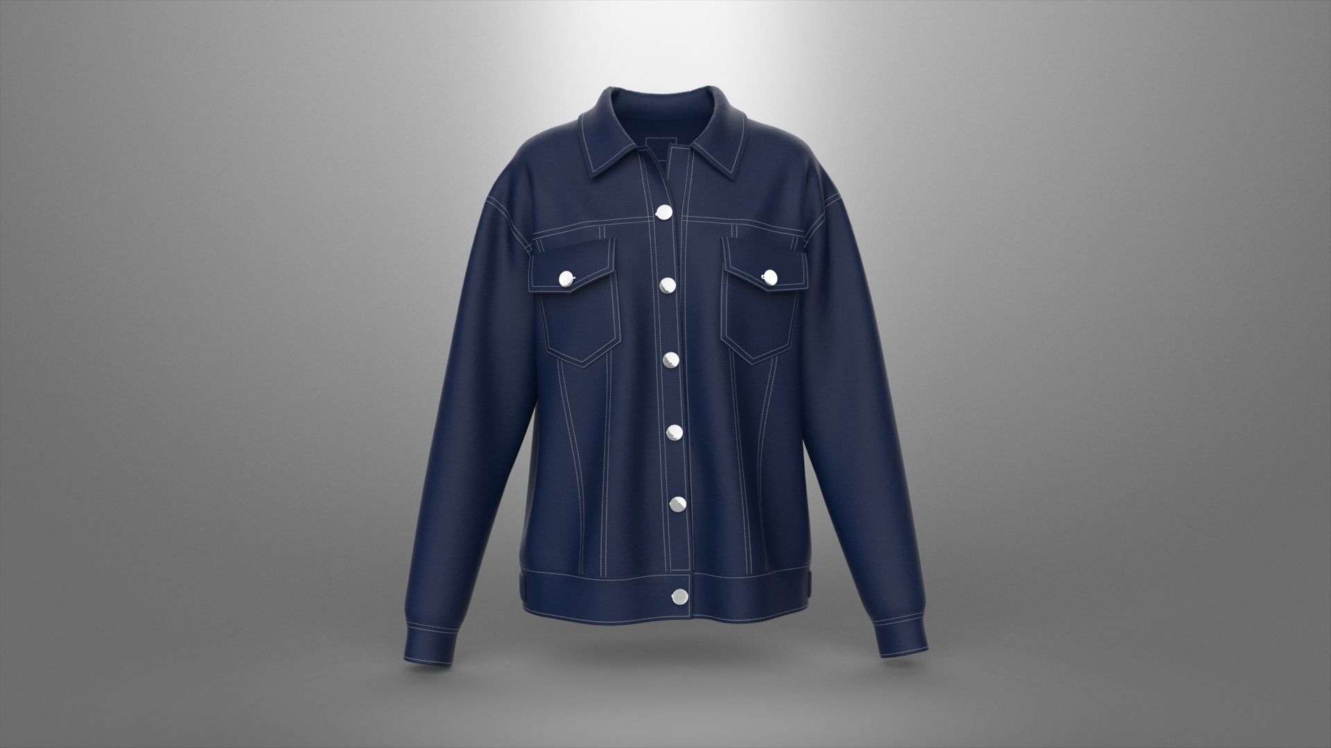 Icon Denim Jacket 3D model_4