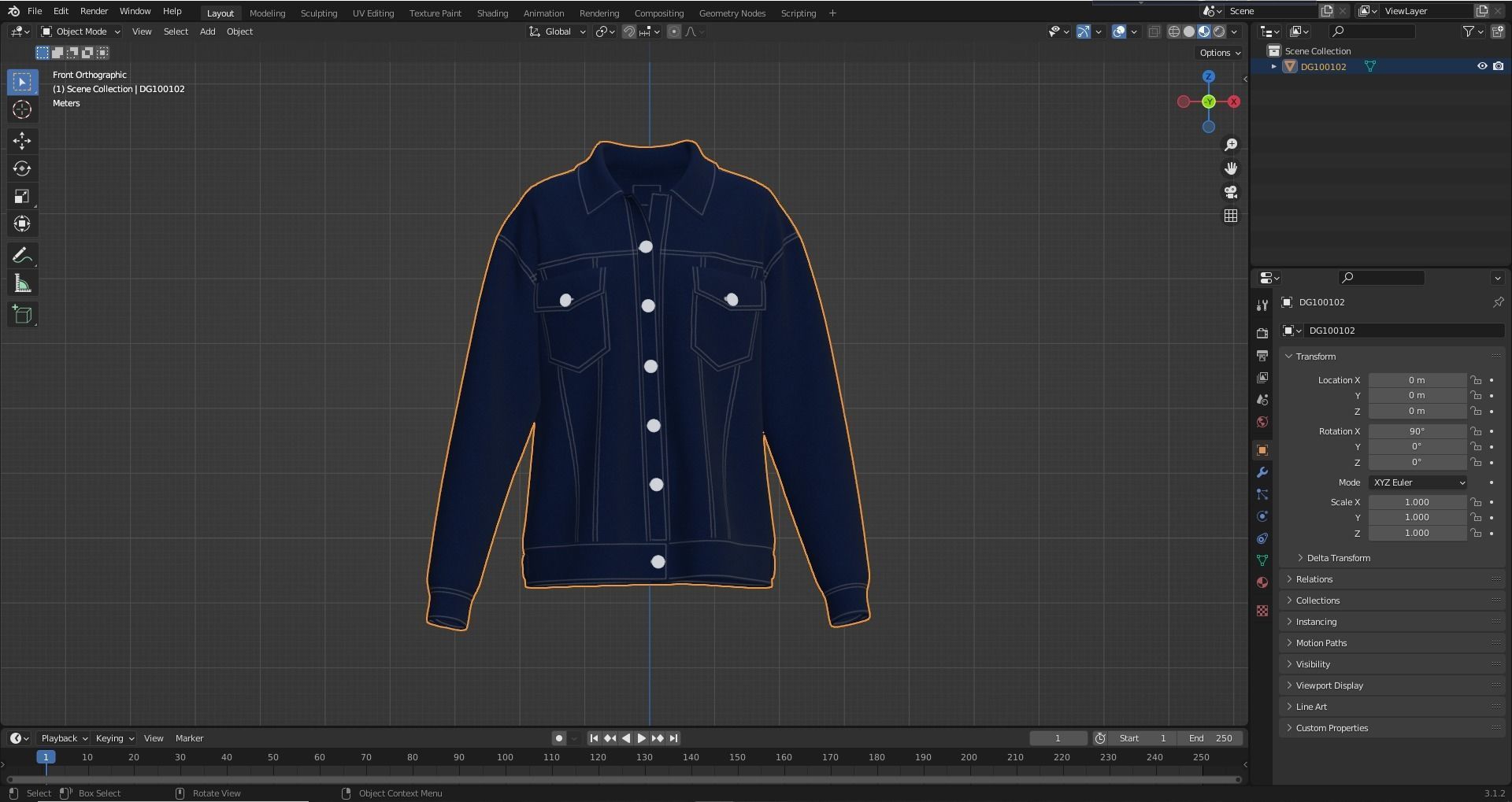 Icon Denim Jacket 3D model_14