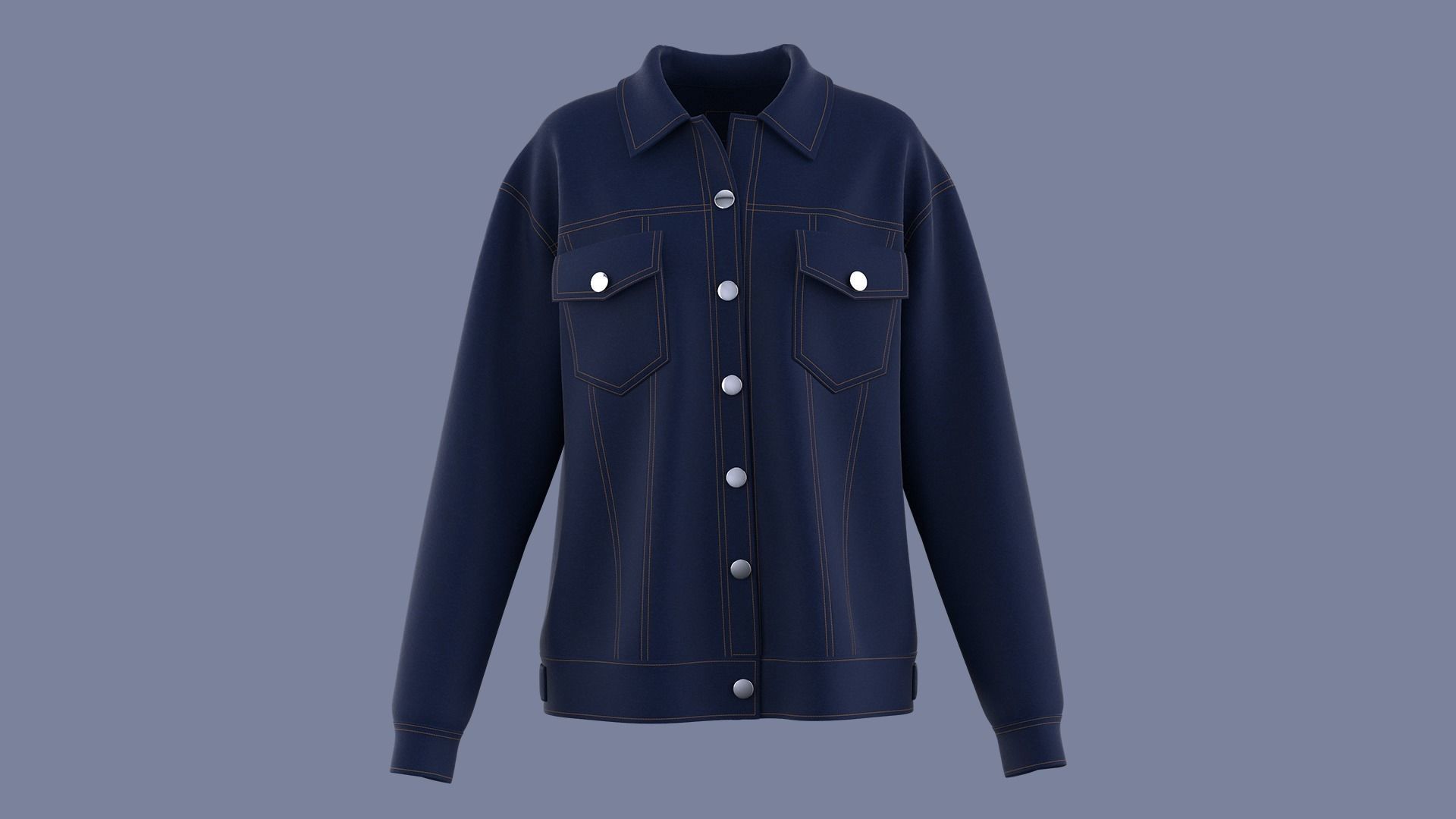 Icon Denim Jacket 3D model_2