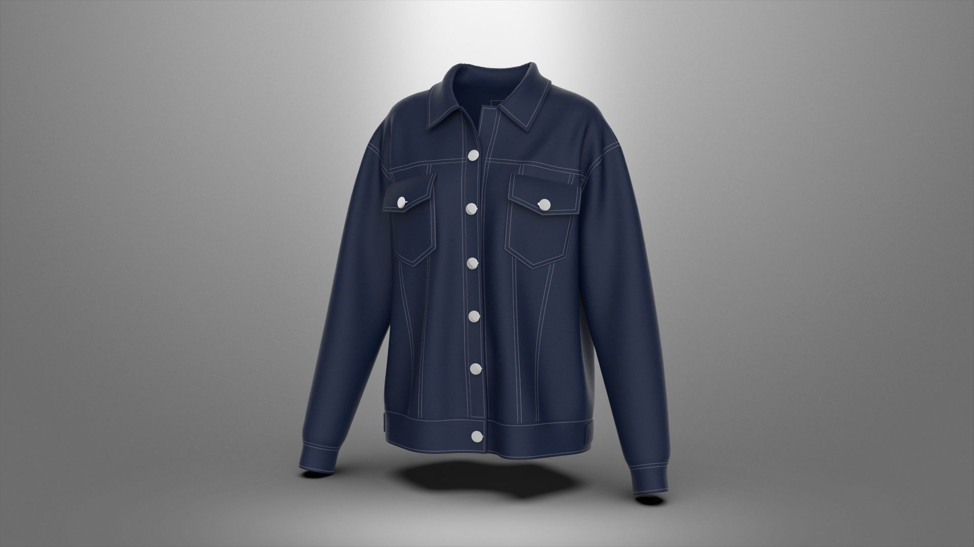 Icon Denim Jacket 3D model_11