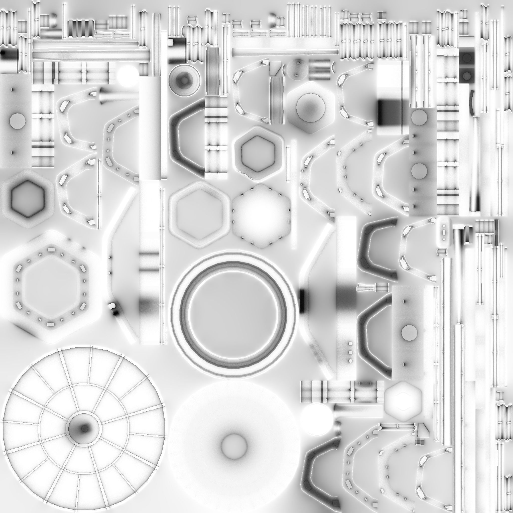 SciFi Antenna Tower A04 Orange - Sci Fi Exterior Design Low-poly 3D model_19