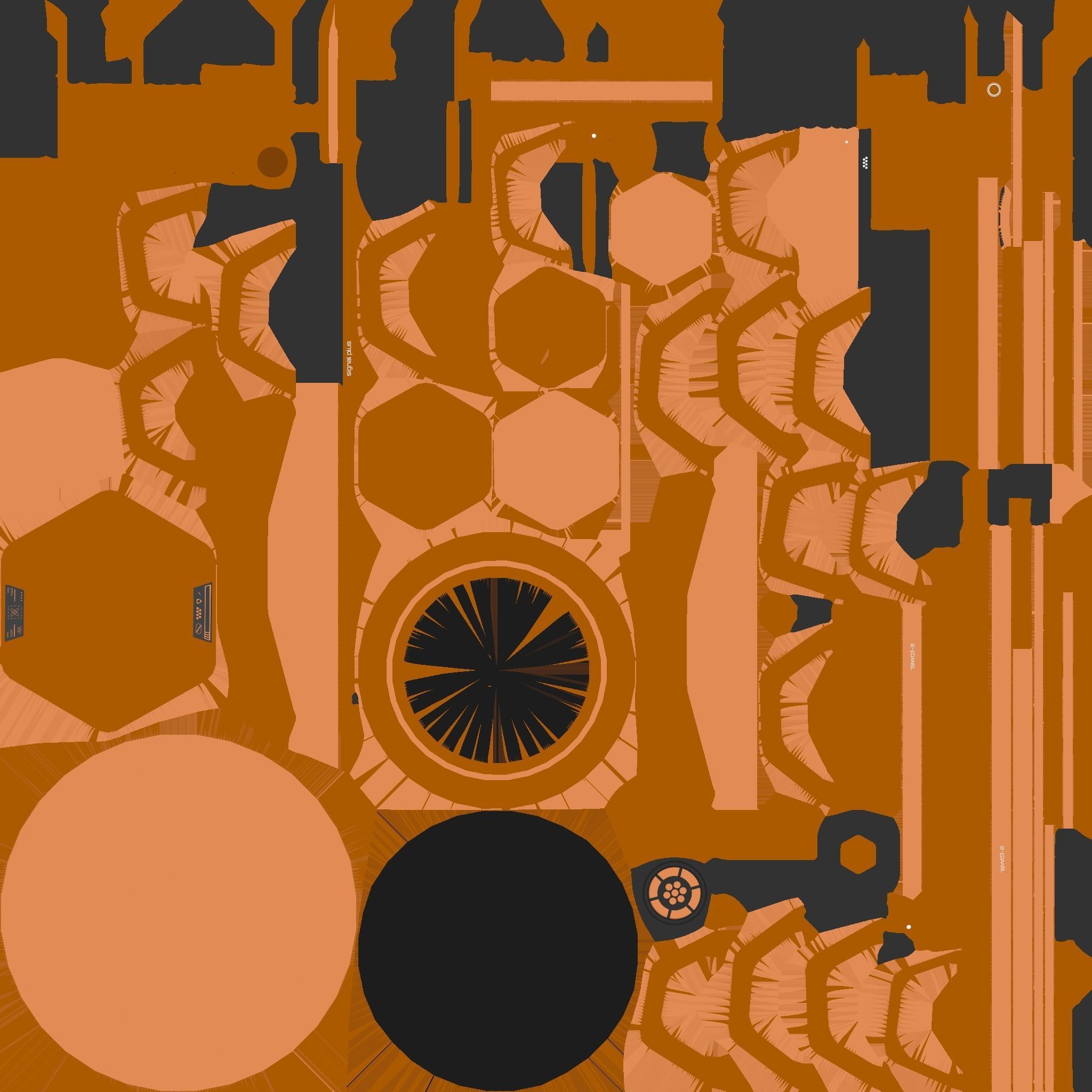 SciFi Antenna Tower A04 Orange - Sci Fi Exterior Design Low-poly 3D model_20