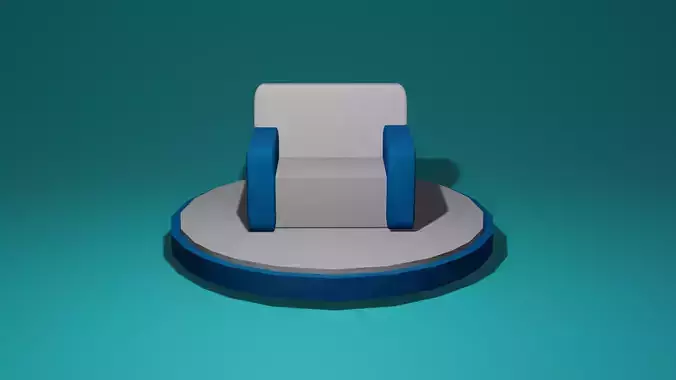 Floating chair Low-poly 3D model