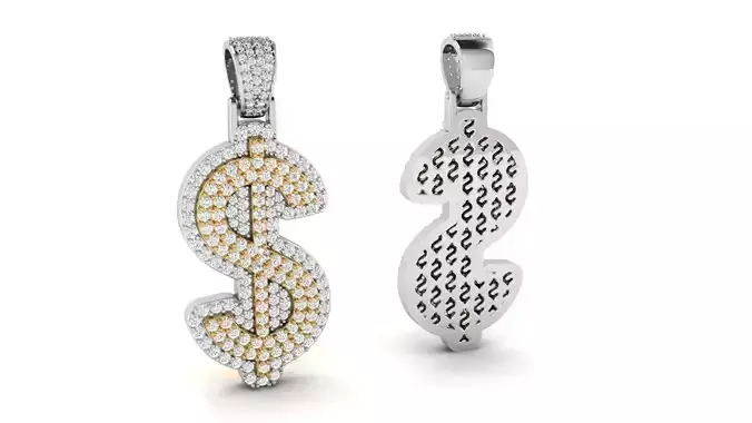 Double Layer Dollar Diamond Pendant 3D print model