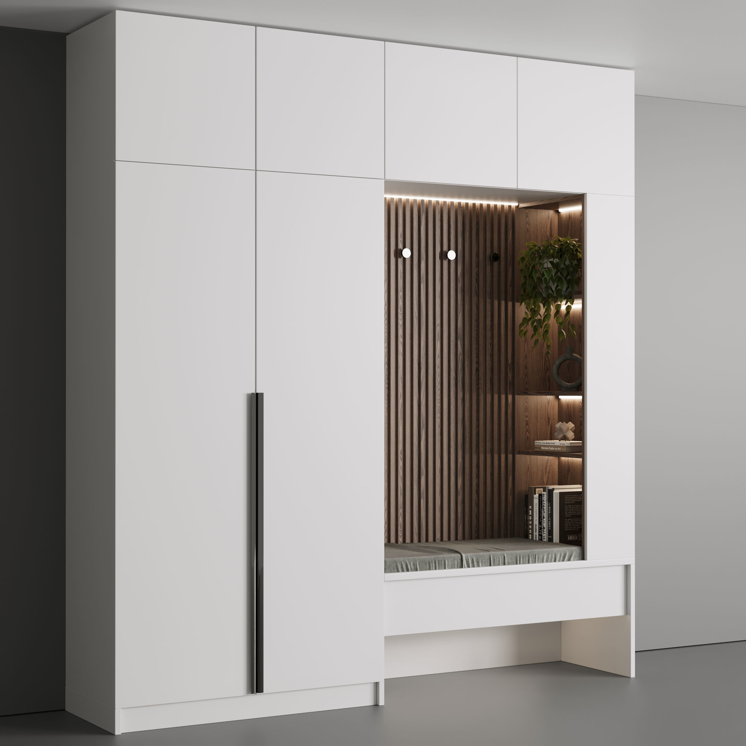 Hallway Furniture set 03 Low-poly 3D model_1