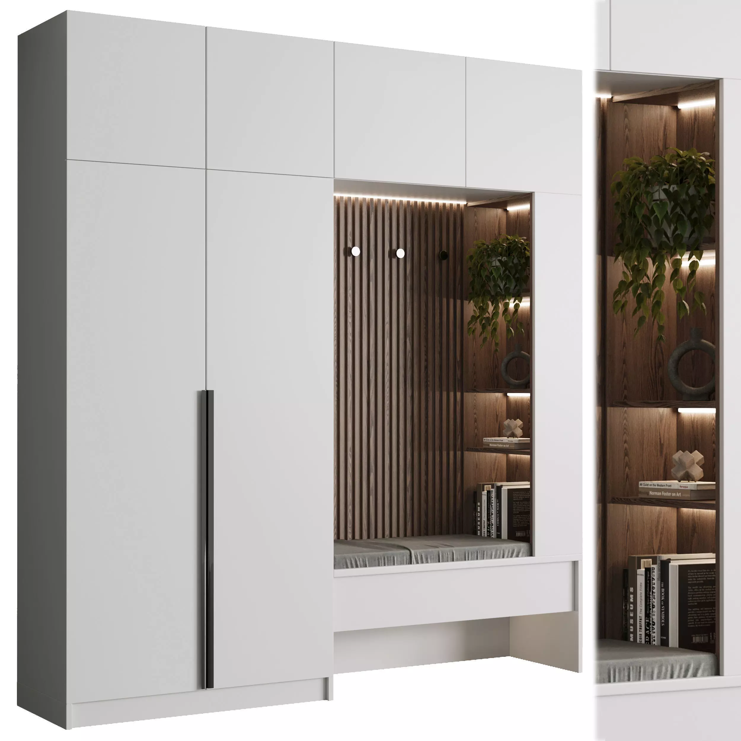 Hallway Furniture set 03 Low-poly 3D model_0