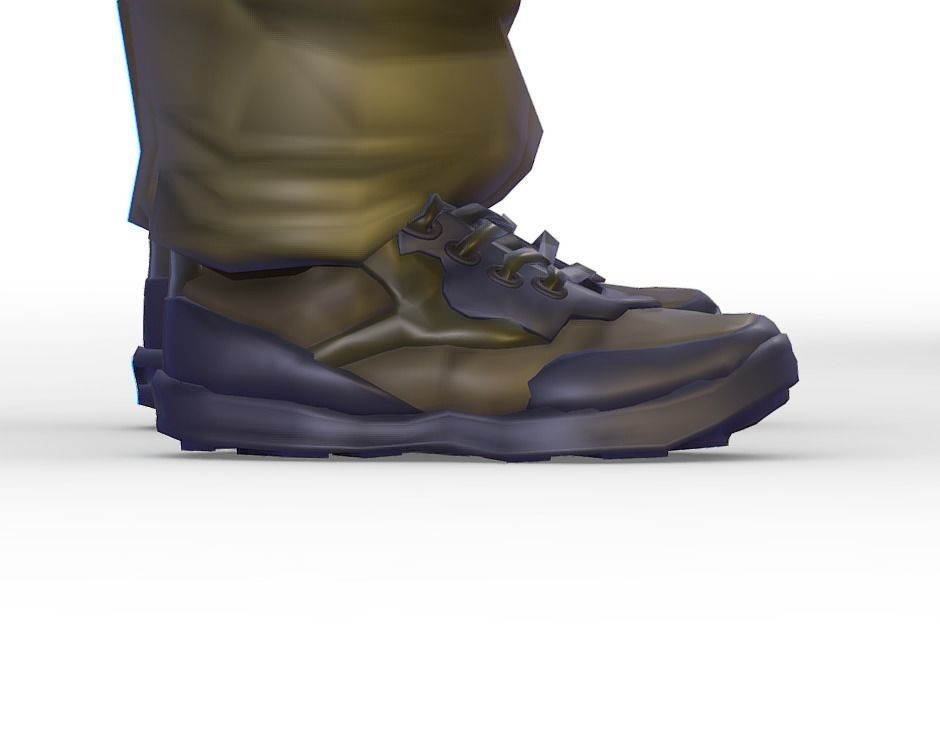 High Poly Subdivision Man Old USSR Soldier Low-poly 3D model_3