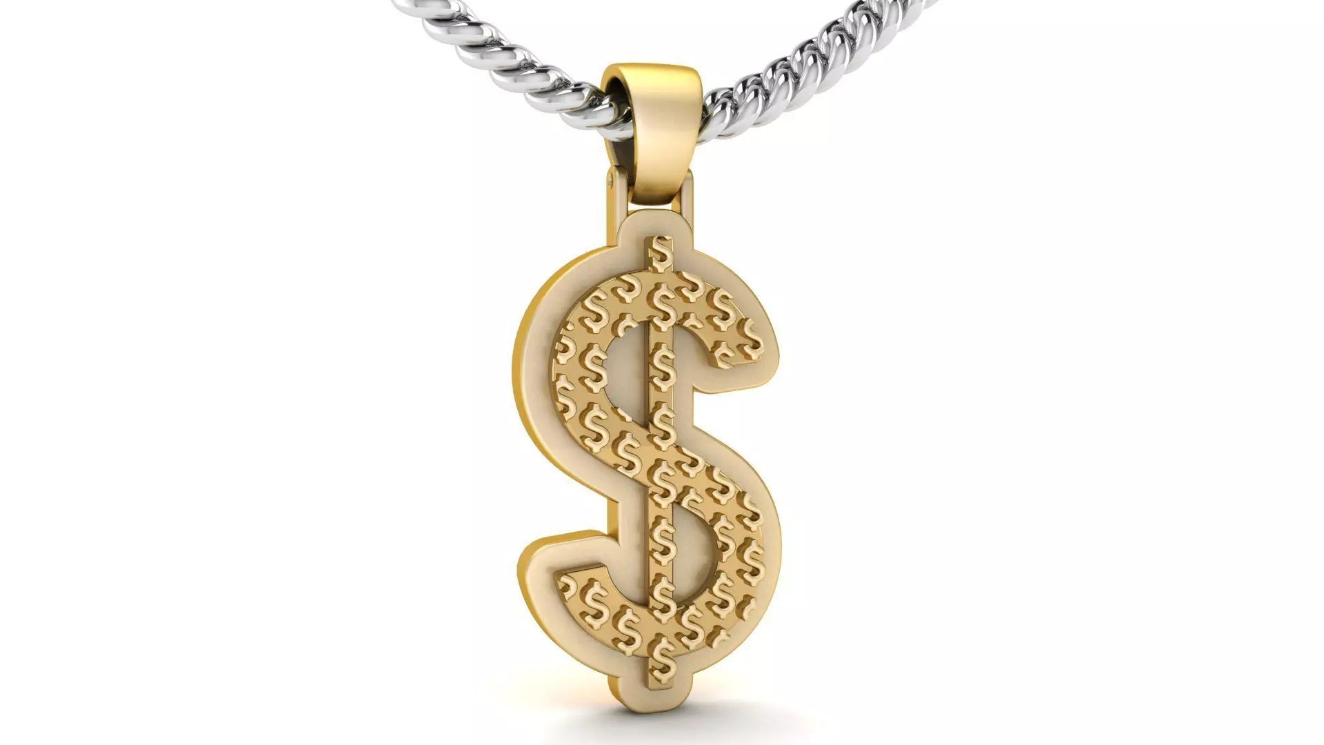 Dollar Plain Gold Pendant 3D print model_0