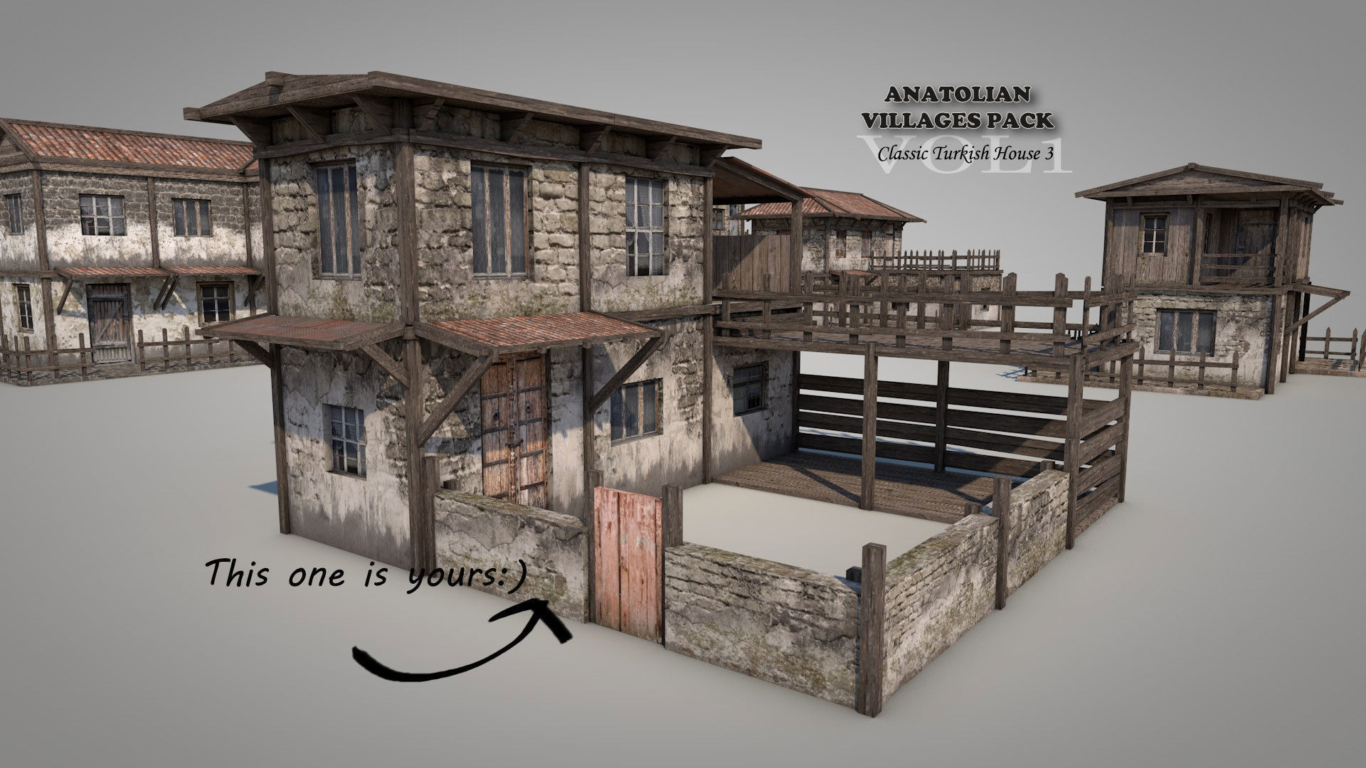 Anatolian Village House 3 Low-poly 3D model_1