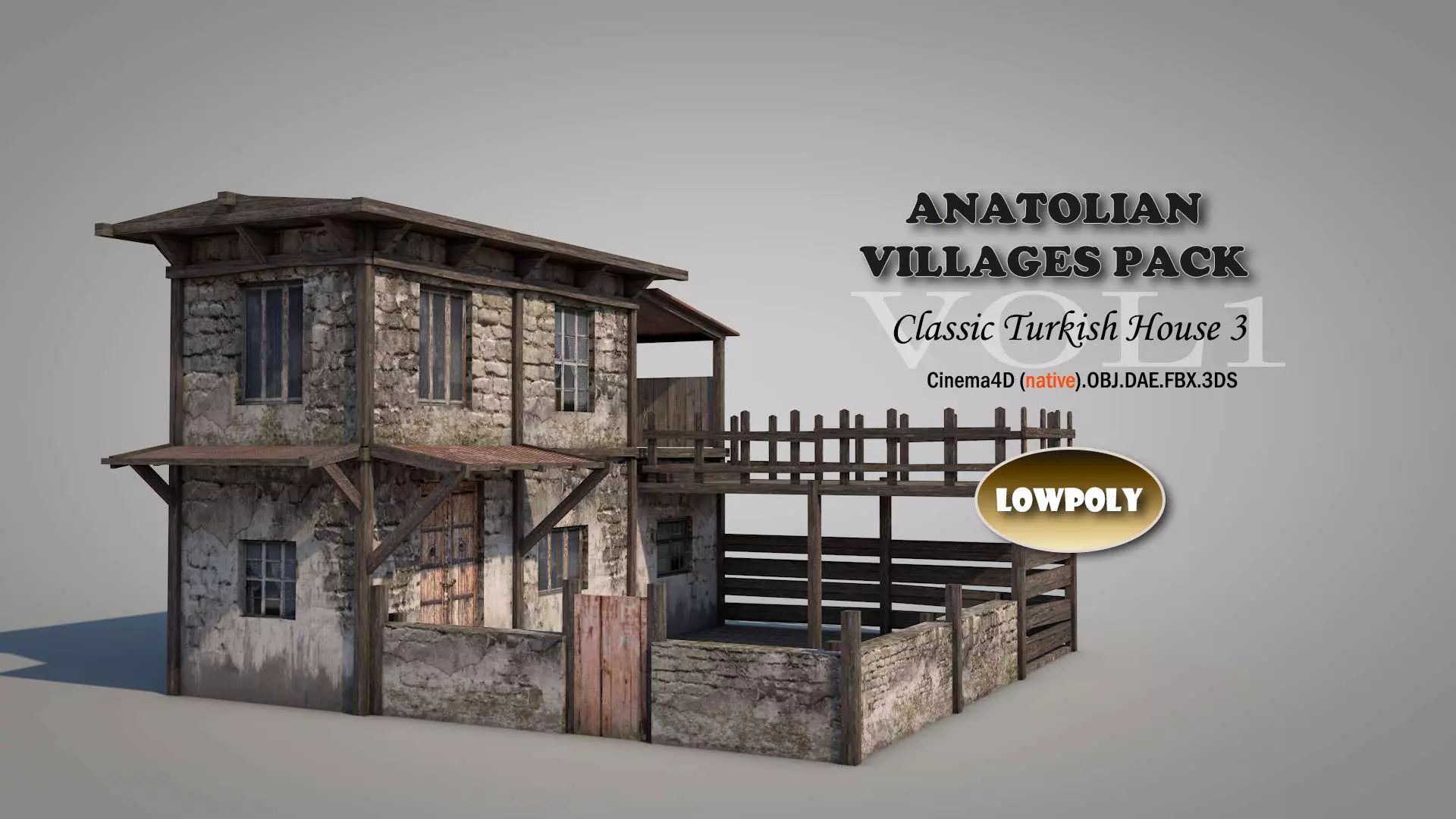 Anatolian Village House 3 Low-poly 3D model_0