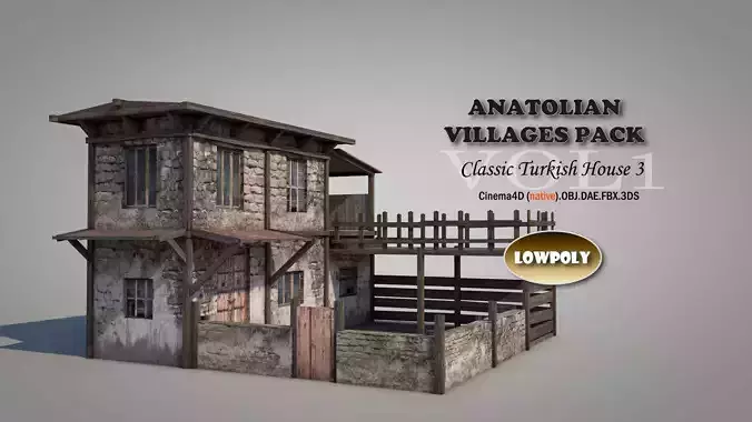 Anatolian Village House 3 Low-poly 3D model