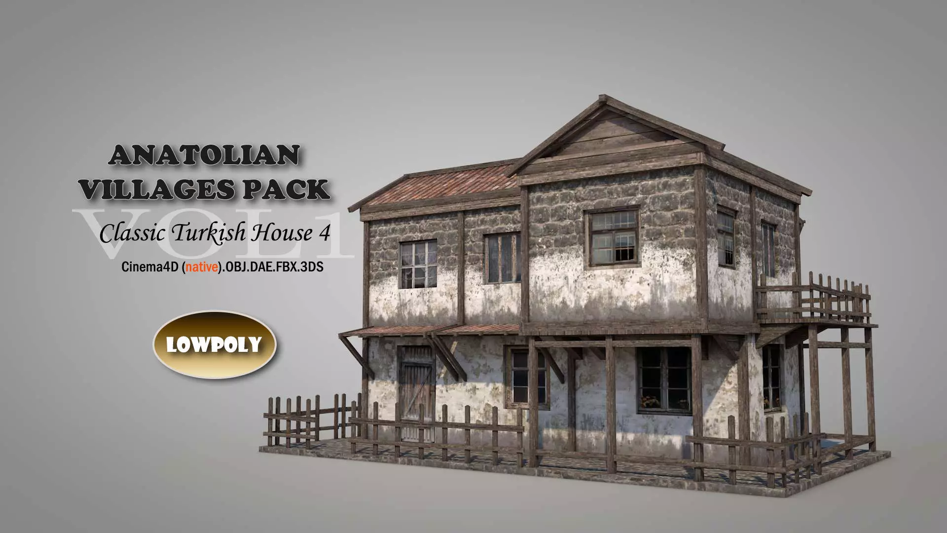 Anatolian Village House 4 Low-poly 3D model_0