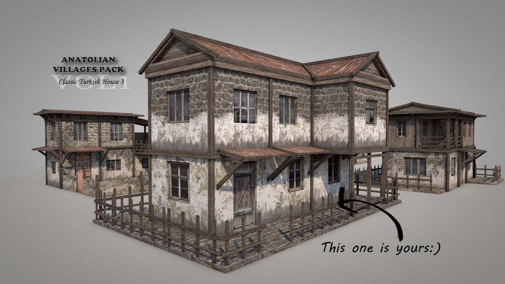 Anatolian Village House 4 Low-poly 3D model_1