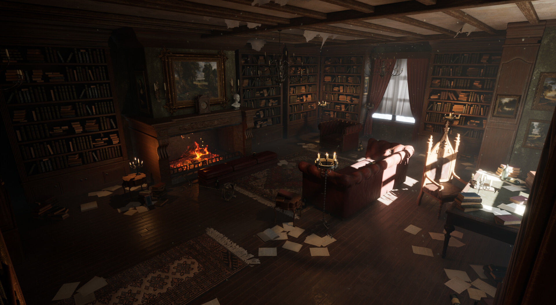 old books and papers Low-poly 3D model_3