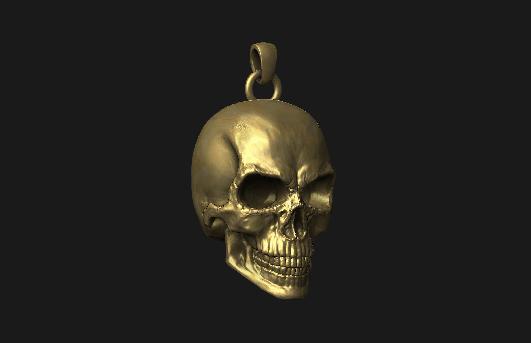 Pendant Skull  3D print model_4