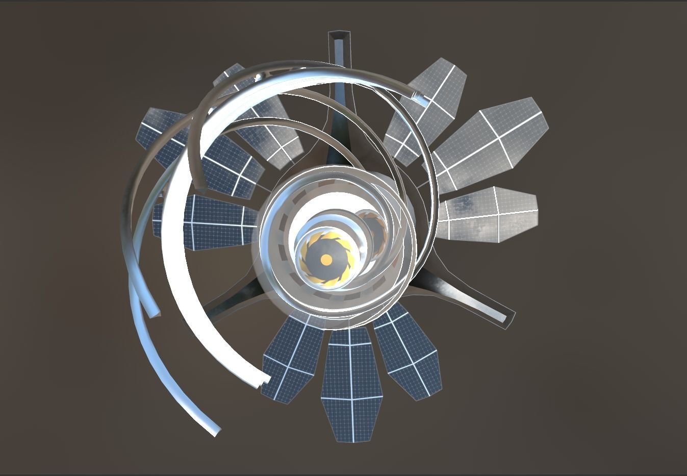 Orchid Turret Low-poly 3D model_9