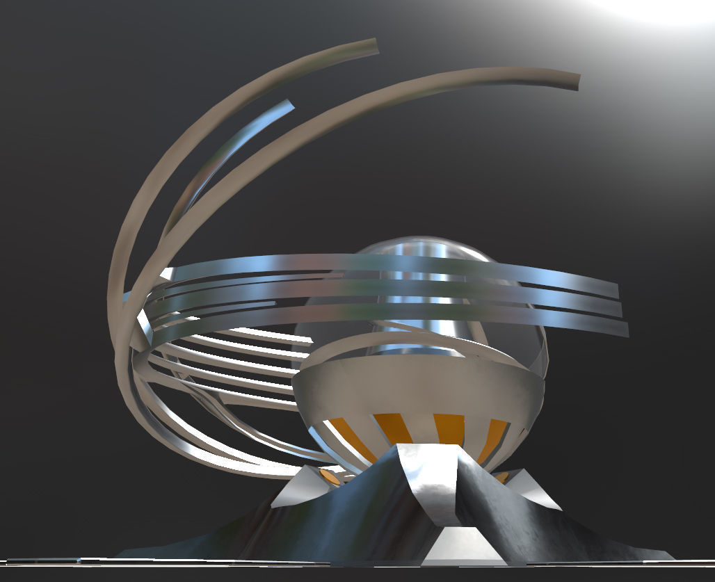 Orchid Turret Low-poly 3D model_7