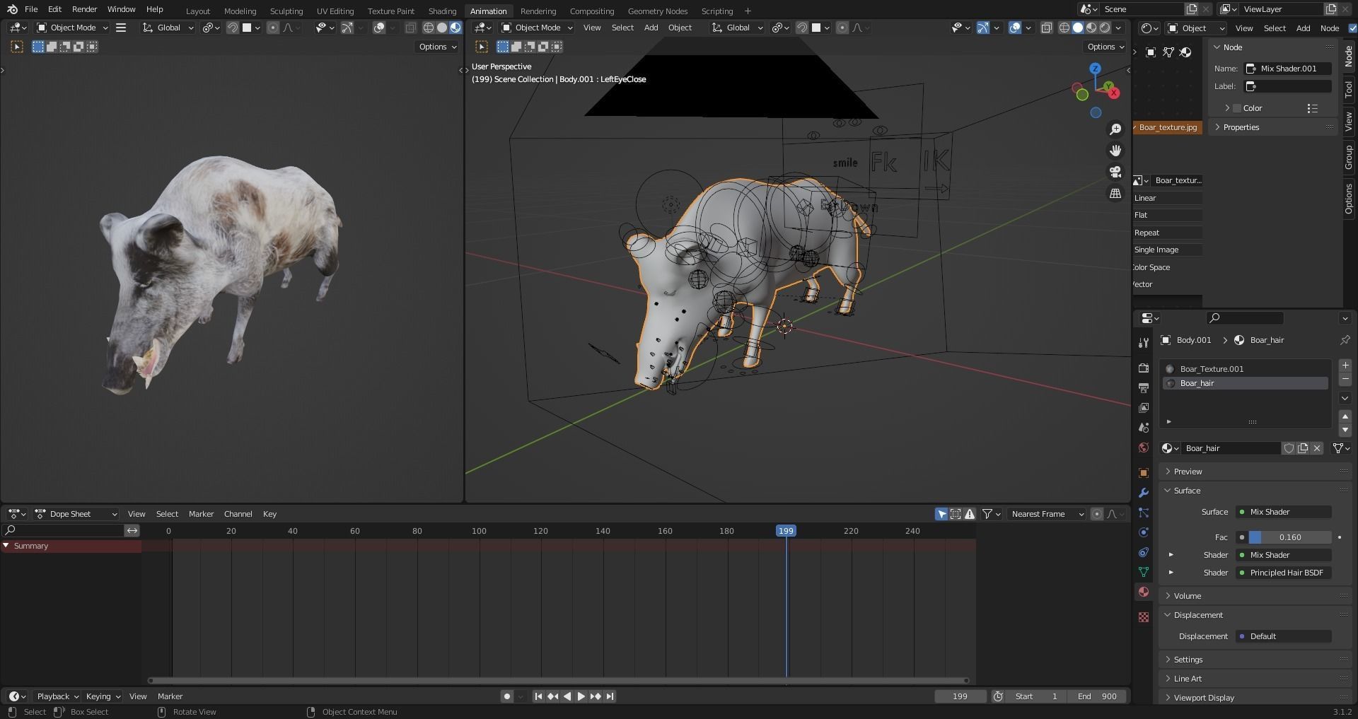 Fur Wild Boar V04 Rigged and Animation Low-poly 3D model_18