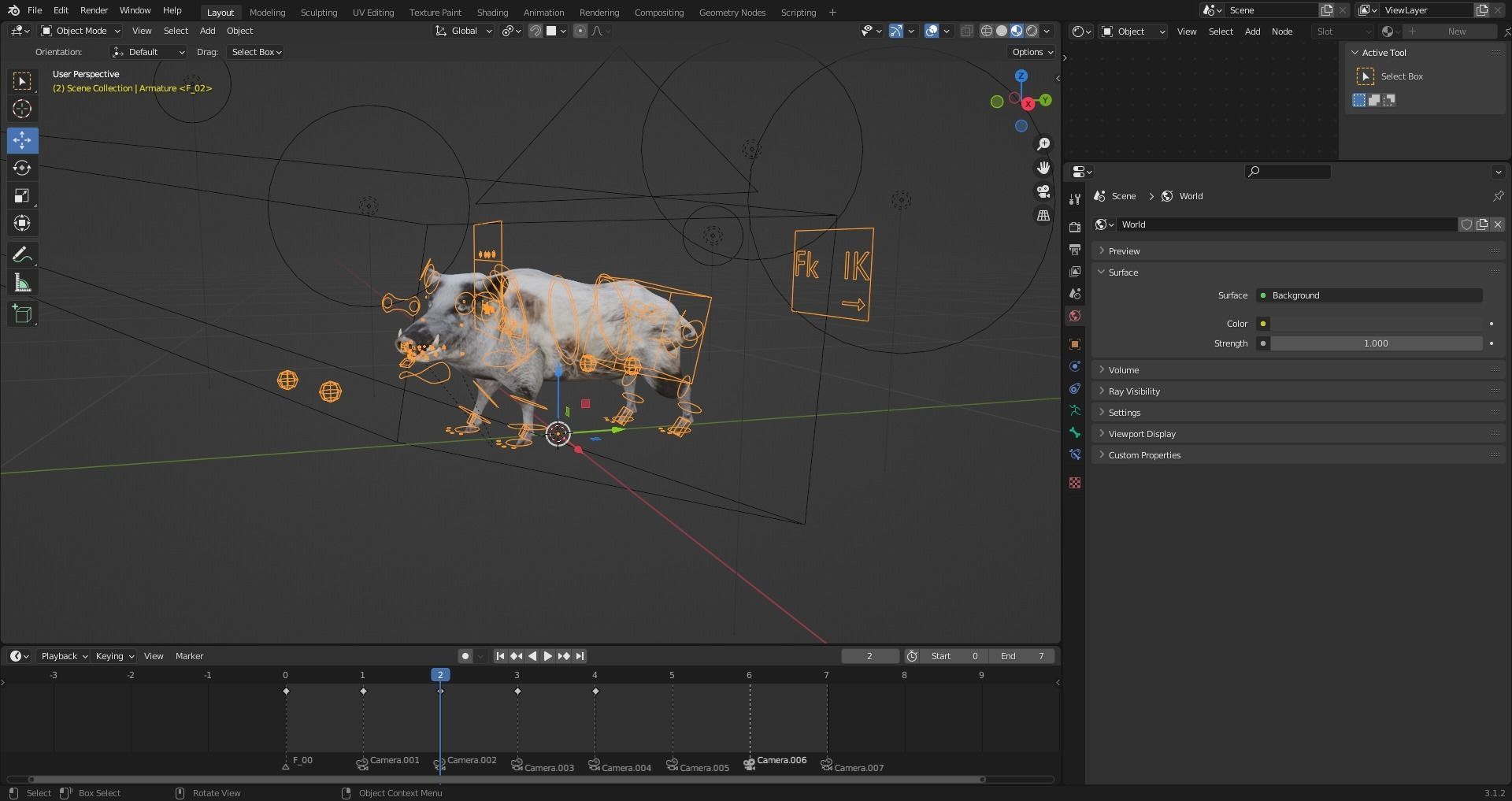 Fur Wild Boar V04 Rigged and Animation Low-poly 3D model_11