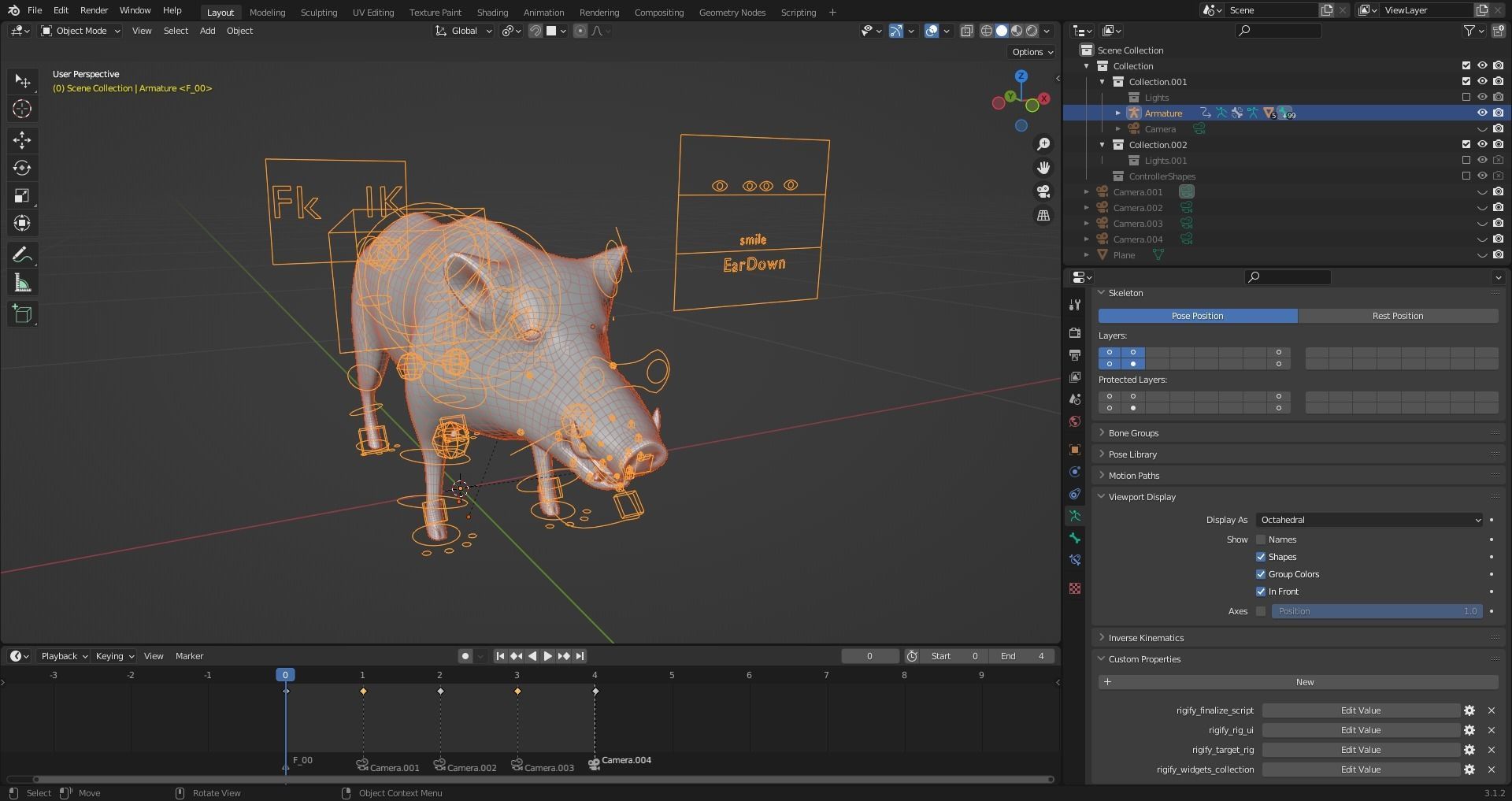 Fur Wild Boar V04 Rigged and Animation Low-poly 3D model_14