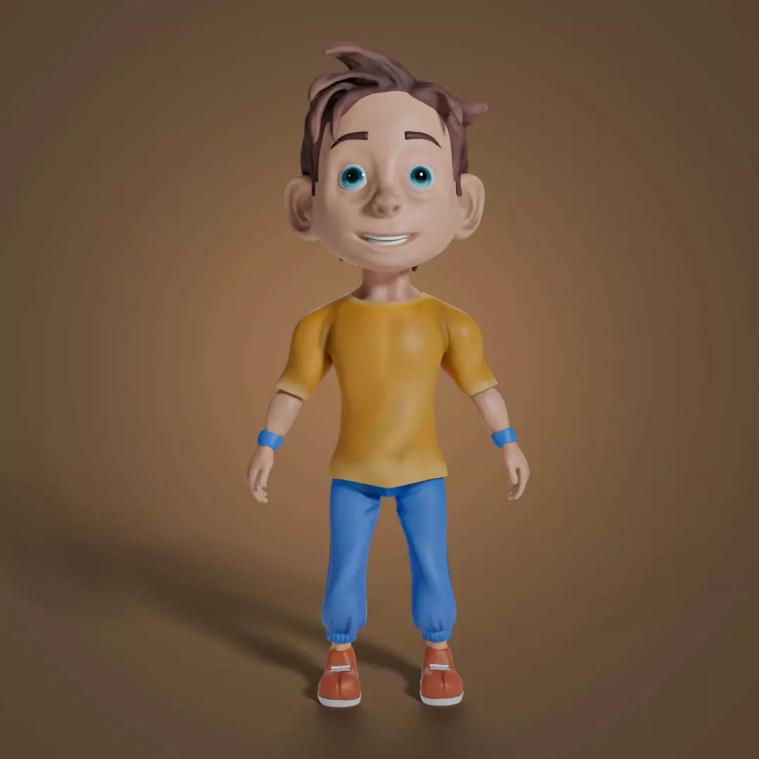 Stylized teenage boy 3D model