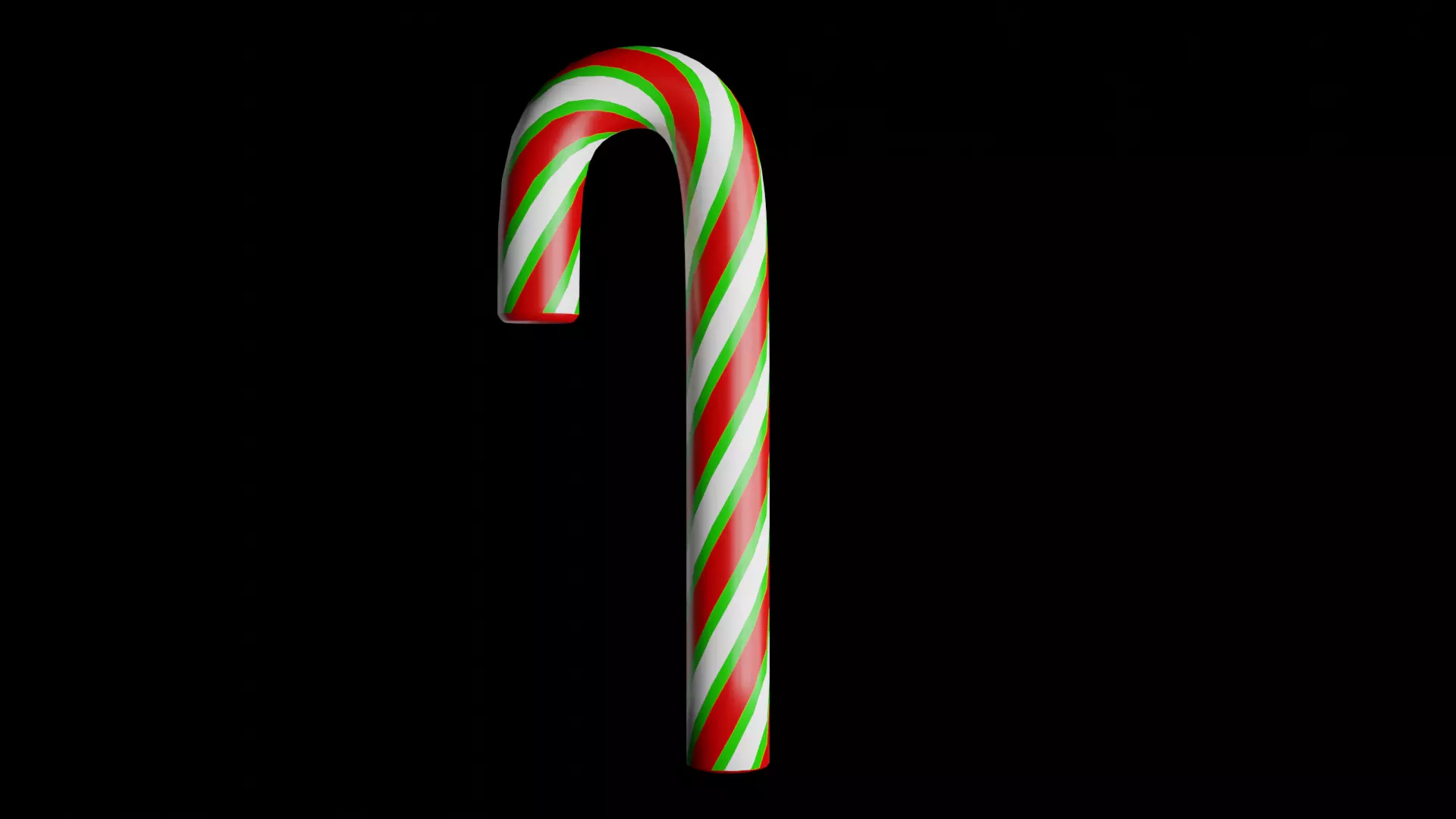 Candy Cane Free low-poly 3D model_0