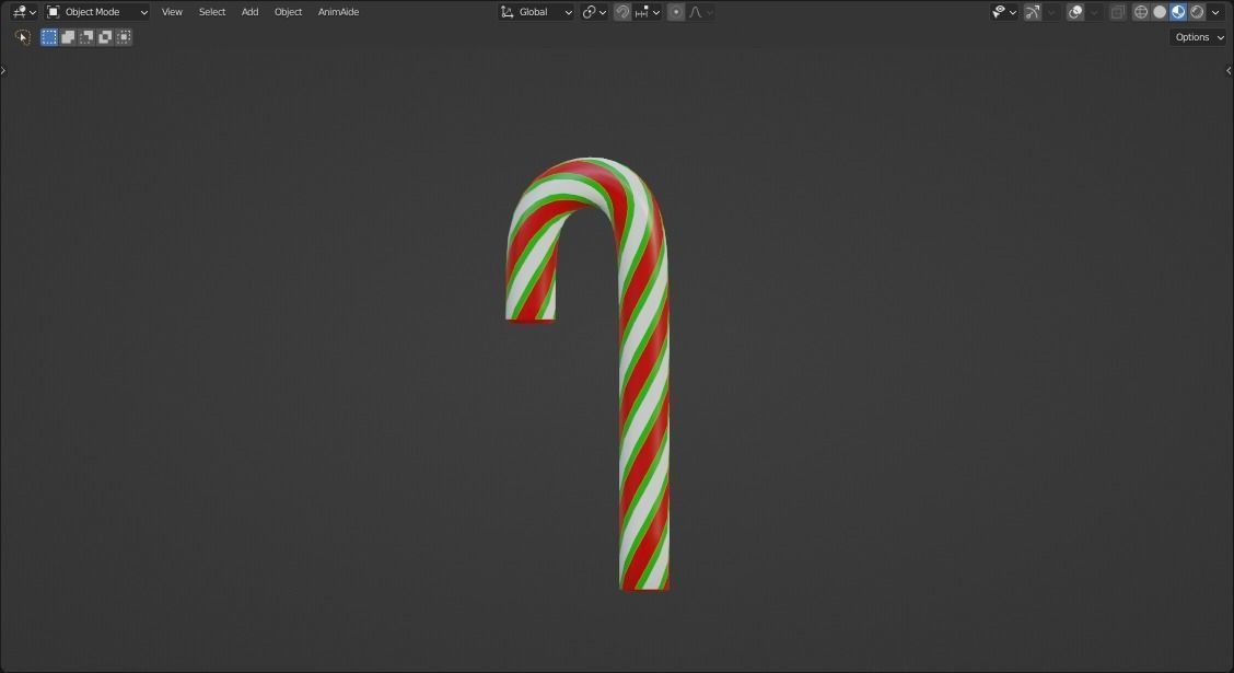 Candy Cane Free low-poly 3D model_2
