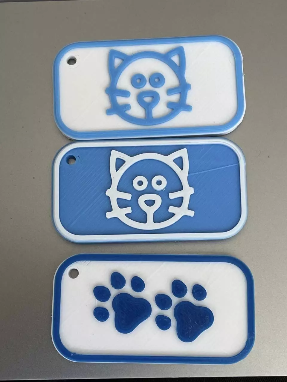 Cat key fobs - in two colour design 3D print model_0