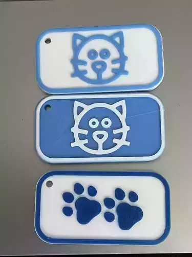 Cat key fobs - in two colour design 3D print model