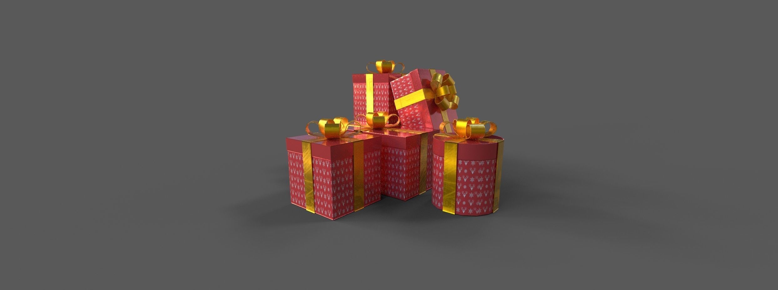 Gift box  Game Ready Low poly 3D Model collection Low-poly 3D model_6