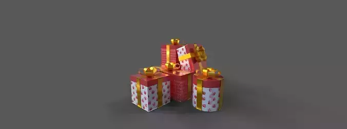 Gift box  Game Ready Low poly 3D Model collection Low-poly 3D model