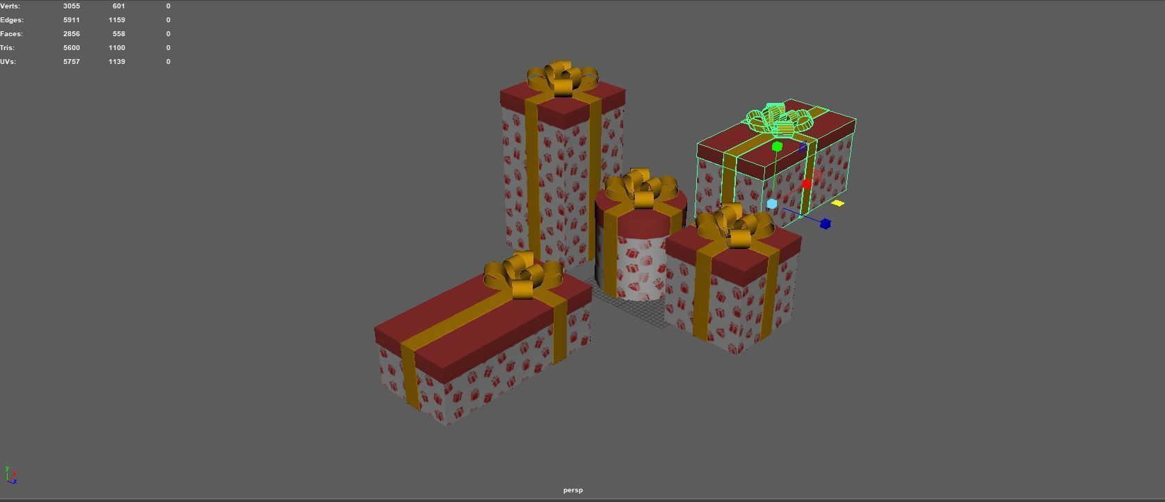 Gift box  Game Ready Low poly 3D Model collection Low-poly 3D model_8