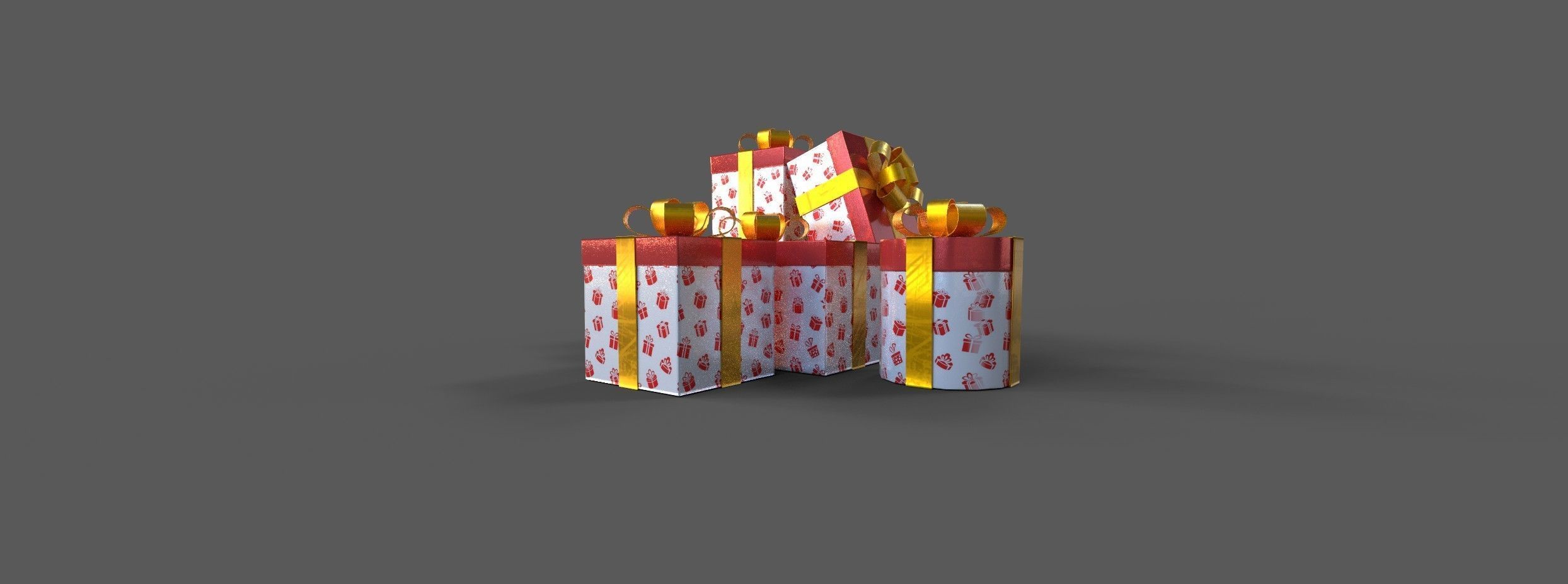 Gift box  Game Ready Low poly 3D Model collection Low-poly 3D model_5