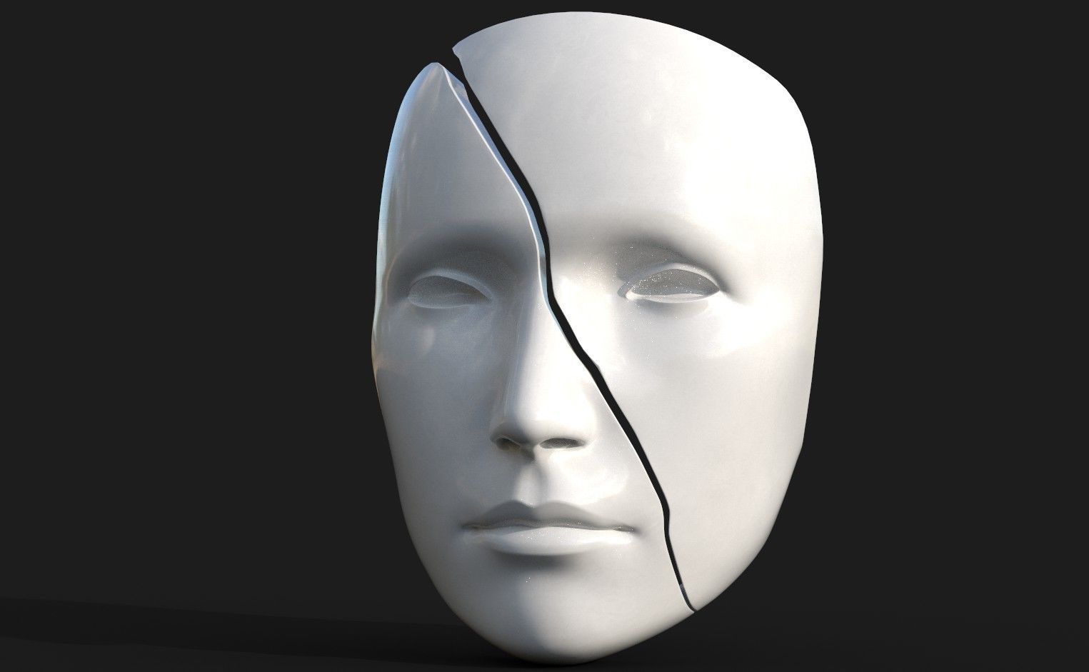 Broken mask 3D model CGTrader