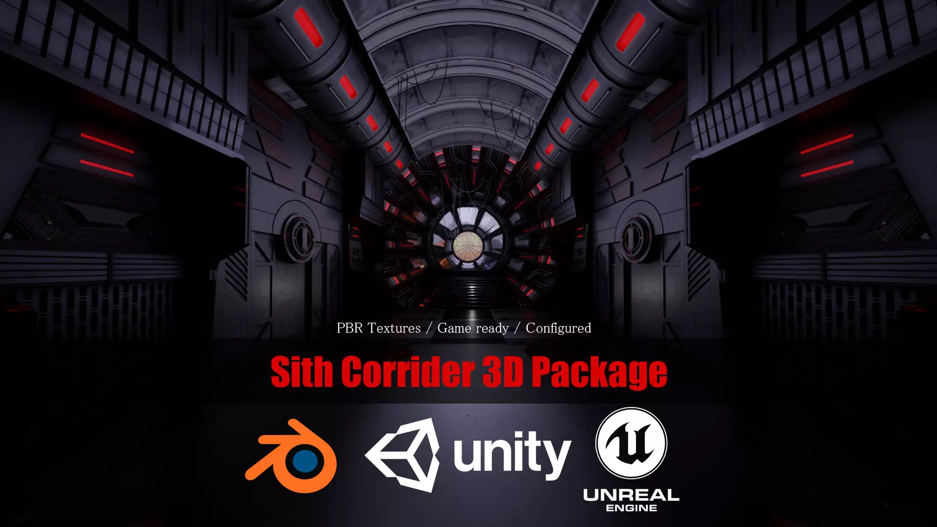 Sci-fi Corrider for Sith Load Game Ready Package  3D model_0