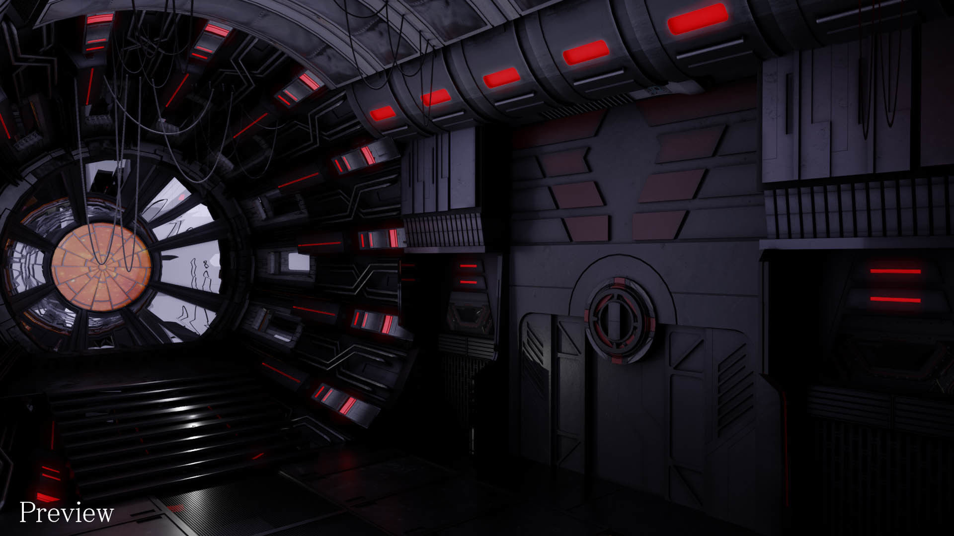 Sci-fi Corrider for Sith Load Game Ready Package  3D model_2